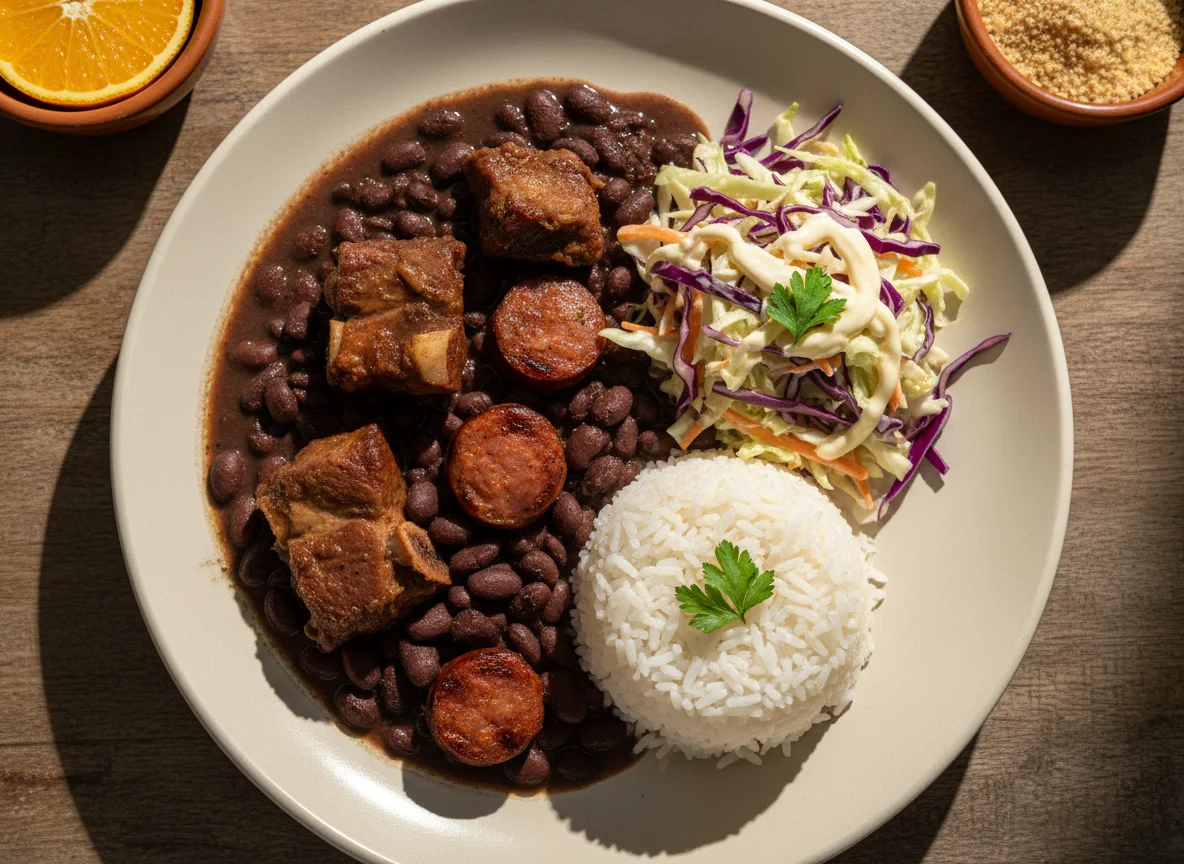 Feijoada com salada de repolho photo