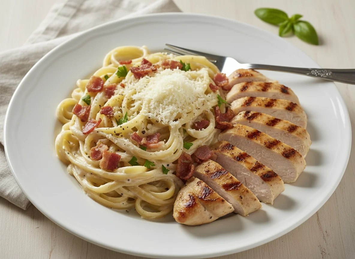 Fettuccine Alfredo com Frango Grelhado photo