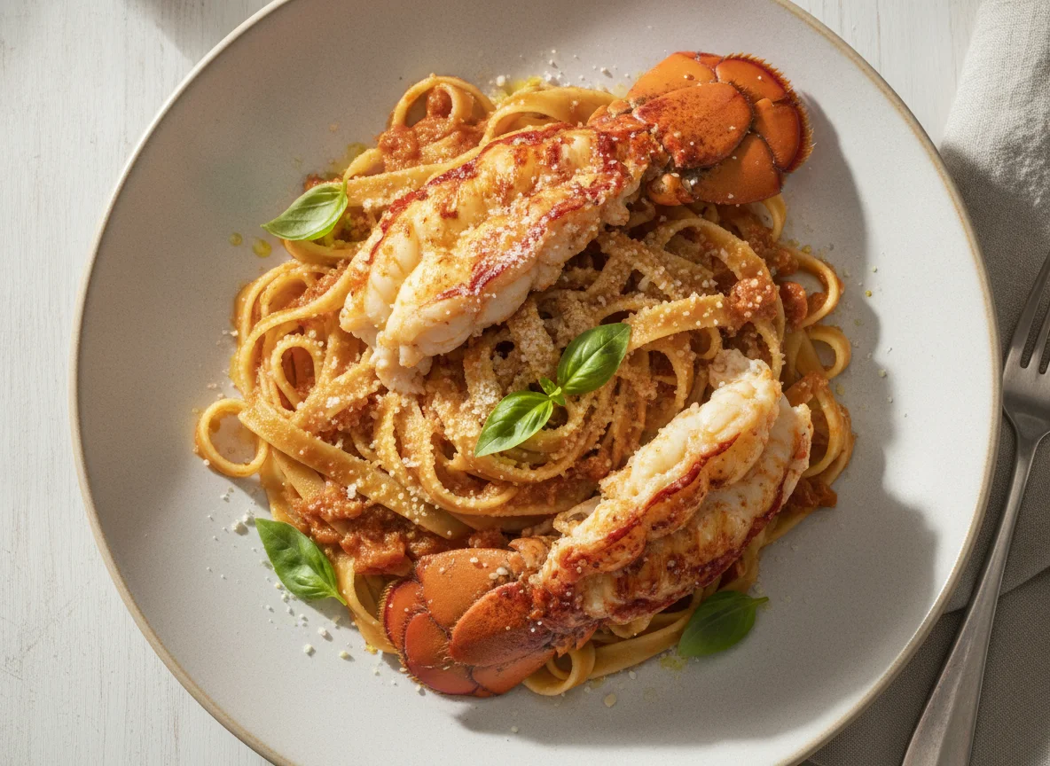 Fettuccine com Lagosta e Molho de Tomate photo