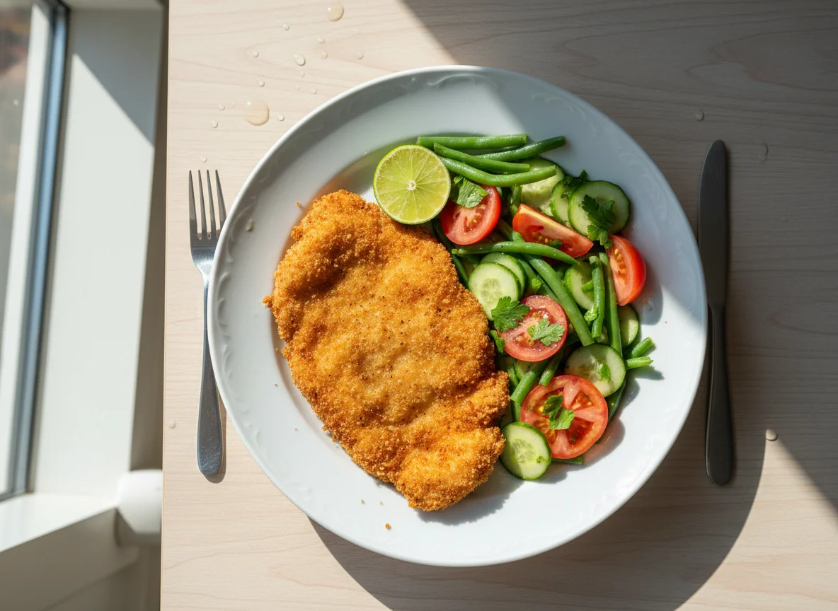 Filé à milanesa com salada photo