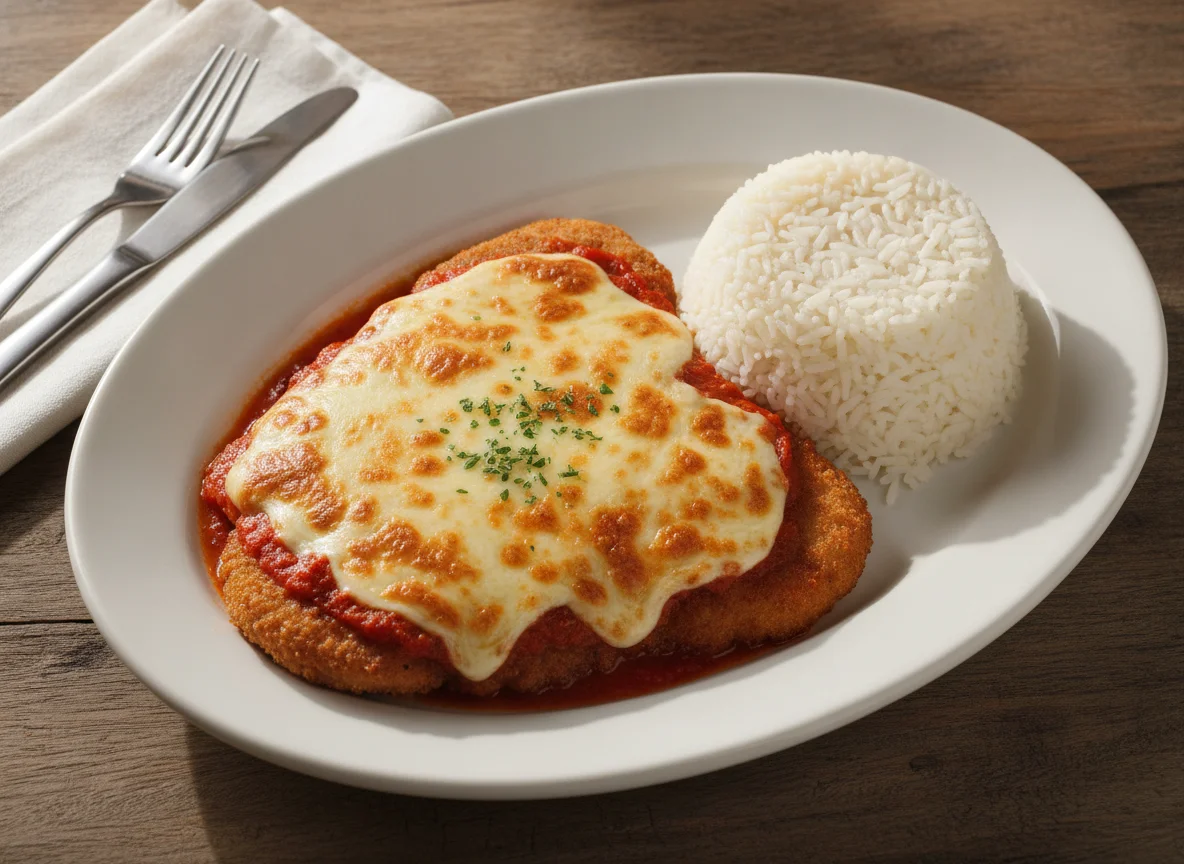Filé à Parmegiana com Arroz Branco photo
