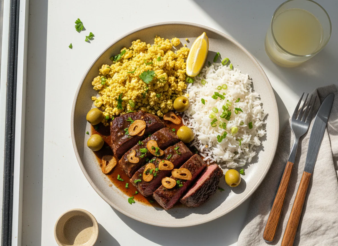 Filé com Farofa e Arroz photo