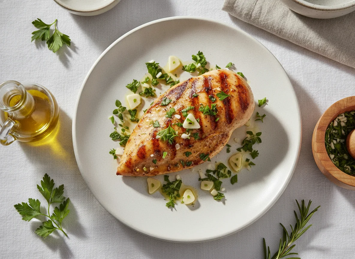 Filé de frango grelhado com ervas photo