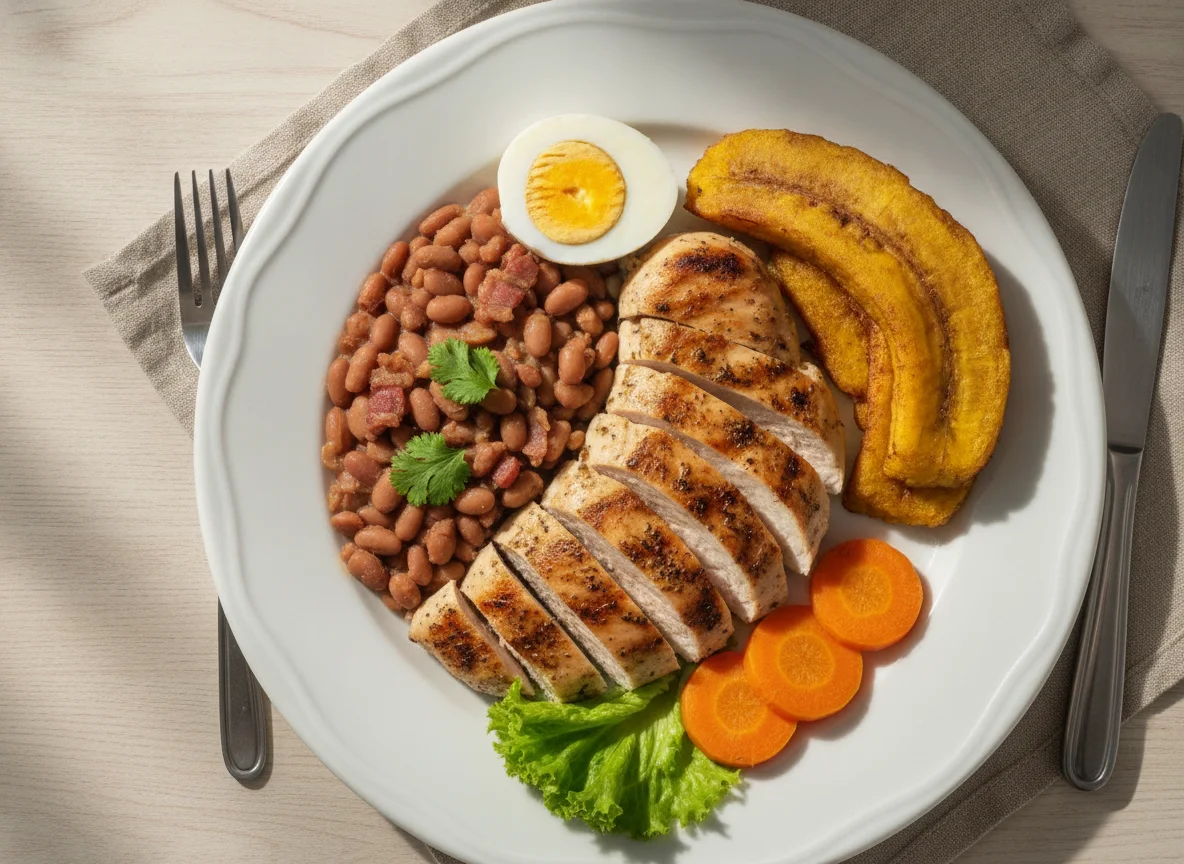 Filé de peito com acompanhamentos photo