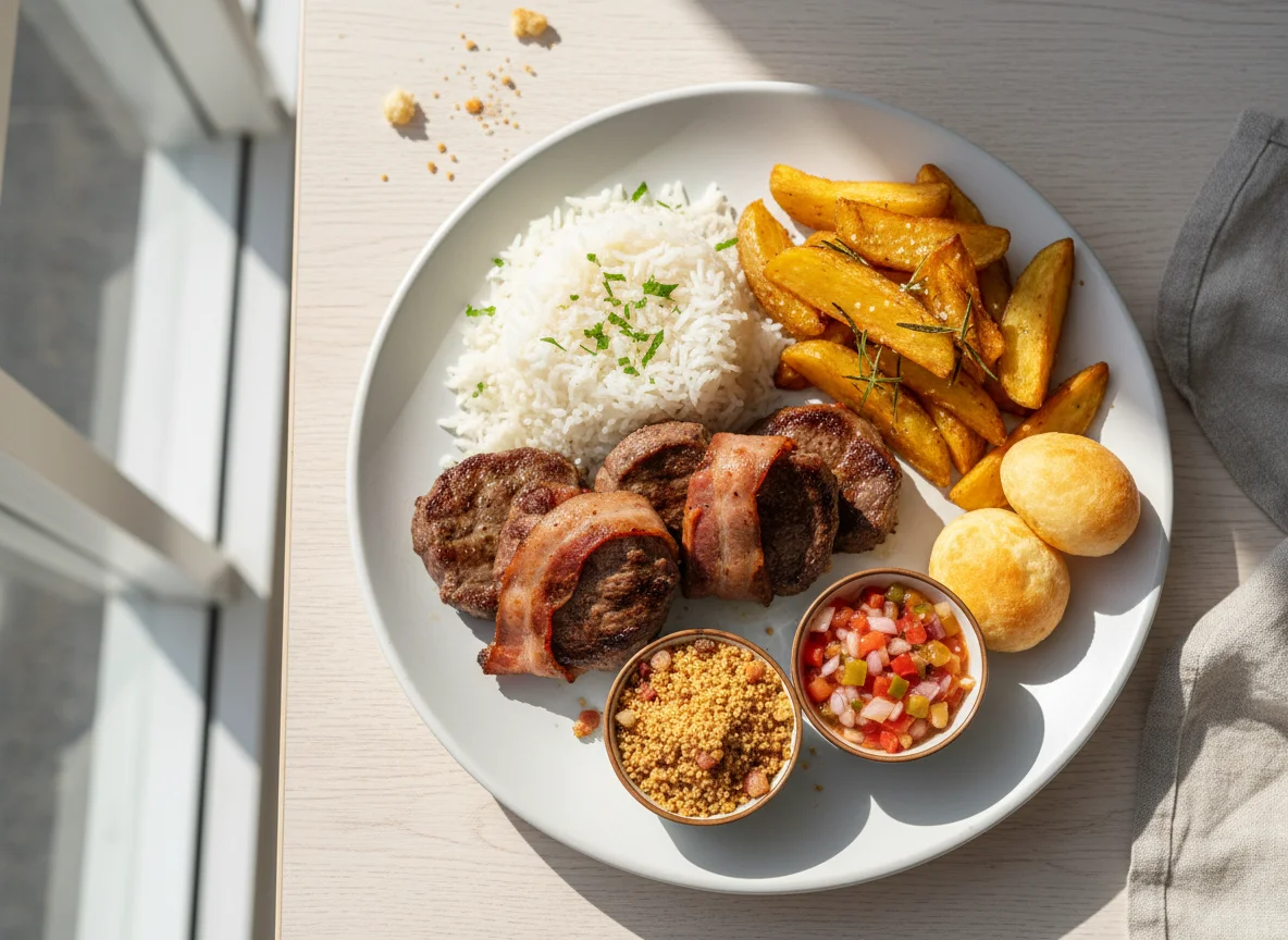 Filé Mignon com Bacon e Acompanhamentos photo