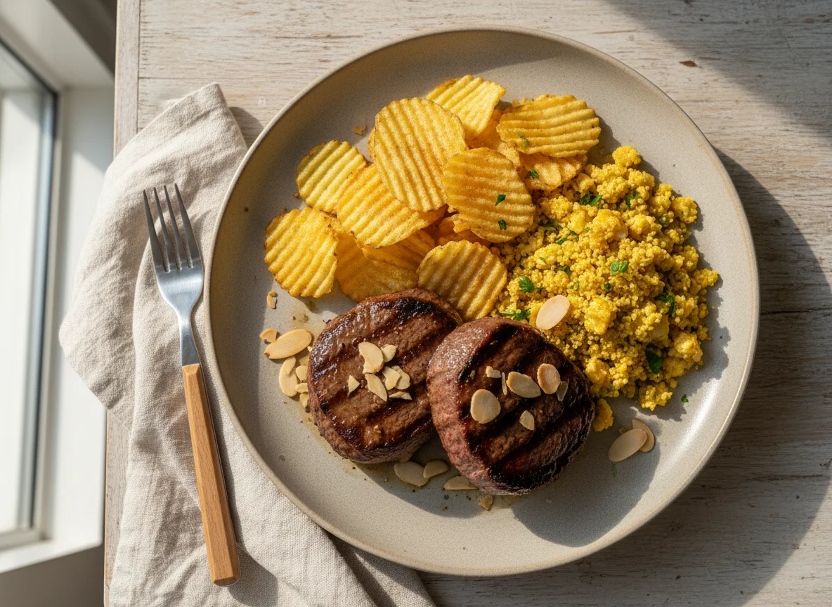 Filé Mignon com Batata Chips e Farofa de Ovo photo
