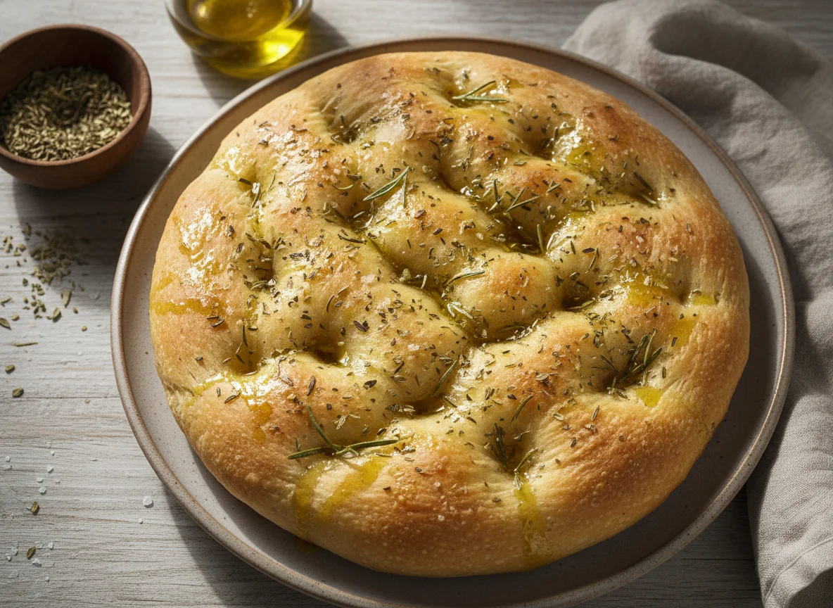 Focaccia com ervas photo