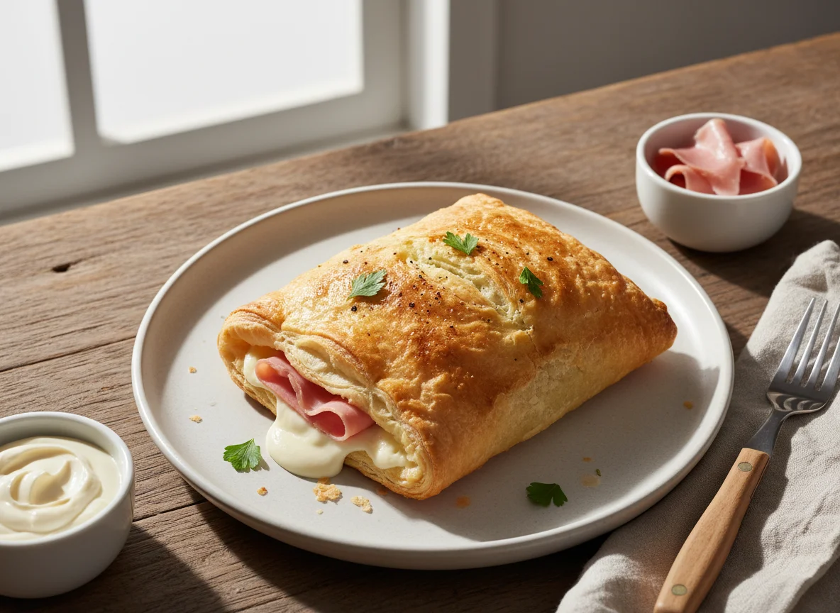 Folhado de presunto e queijo photo