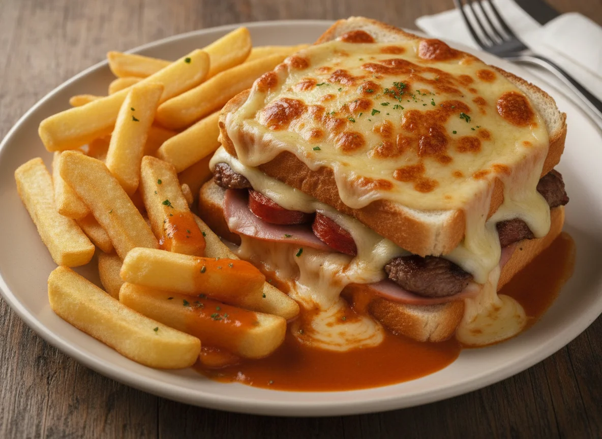 Francesinha com Batatas Fritas photo