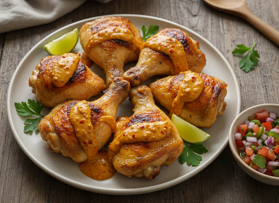 Frango assado com molho photo