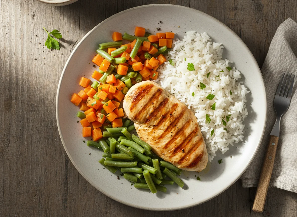 Frango com Arroz e Legumes photo