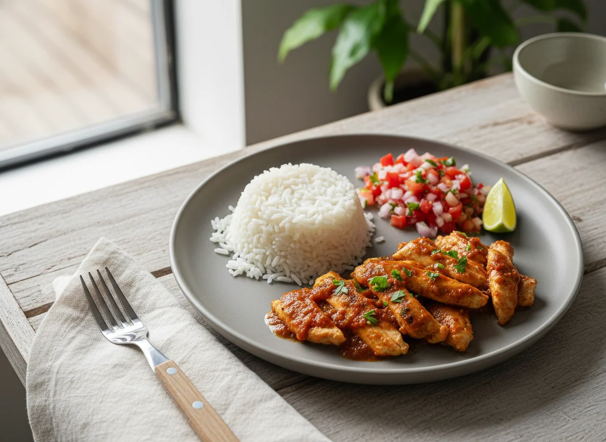 Frango com Arroz e Vinagrete photo