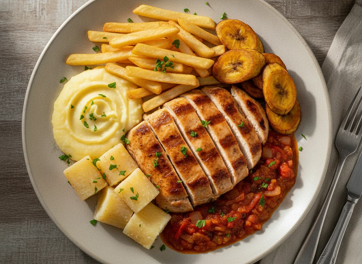Frango com Batatas e Mandioca photo