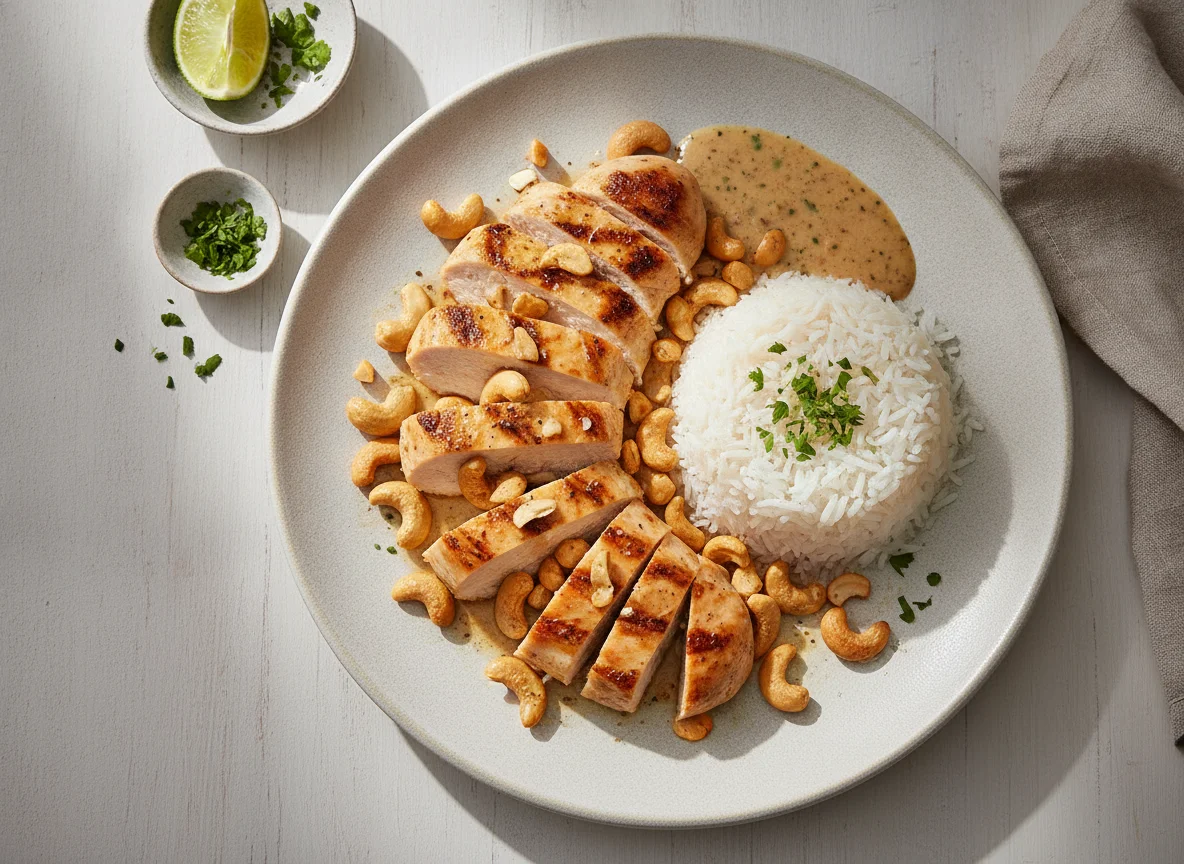Frango com Castanhas de Caju e Arroz photo