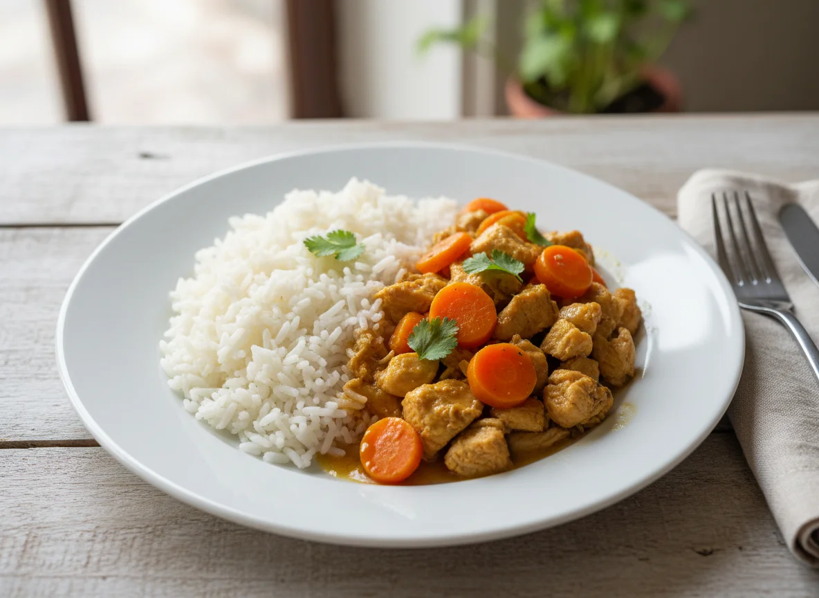 Frango com Cenoura e Arroz photo