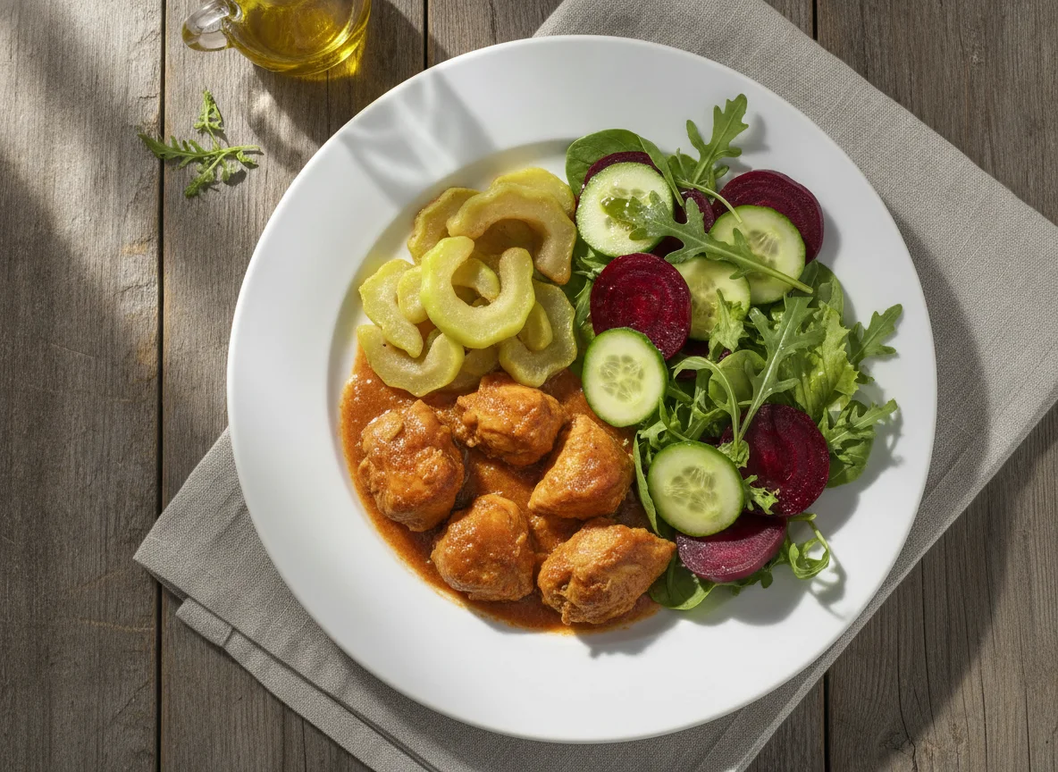 Frango com Chuchu e Salada Mista photo