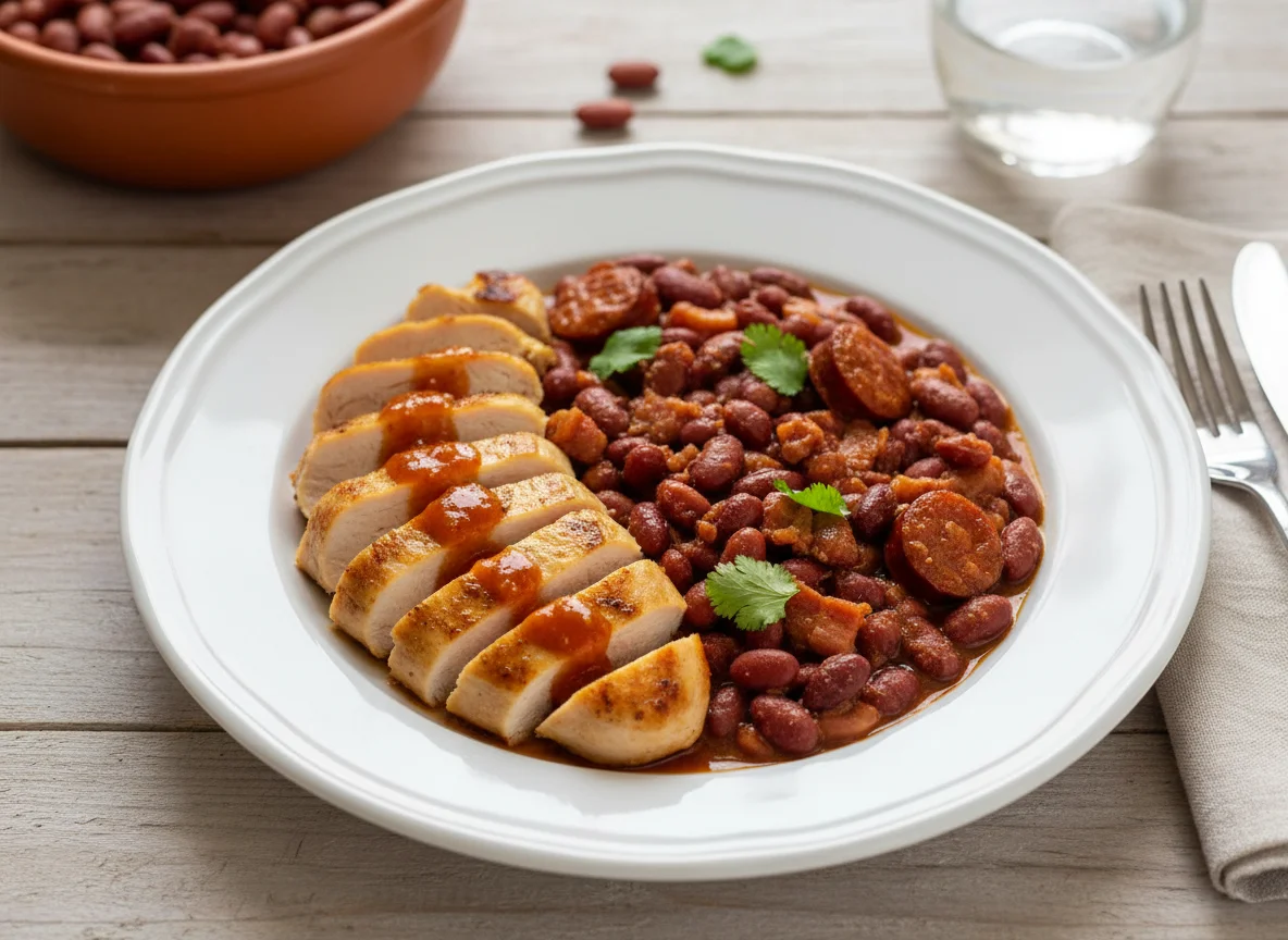 Frango com Feijão e Molho photo