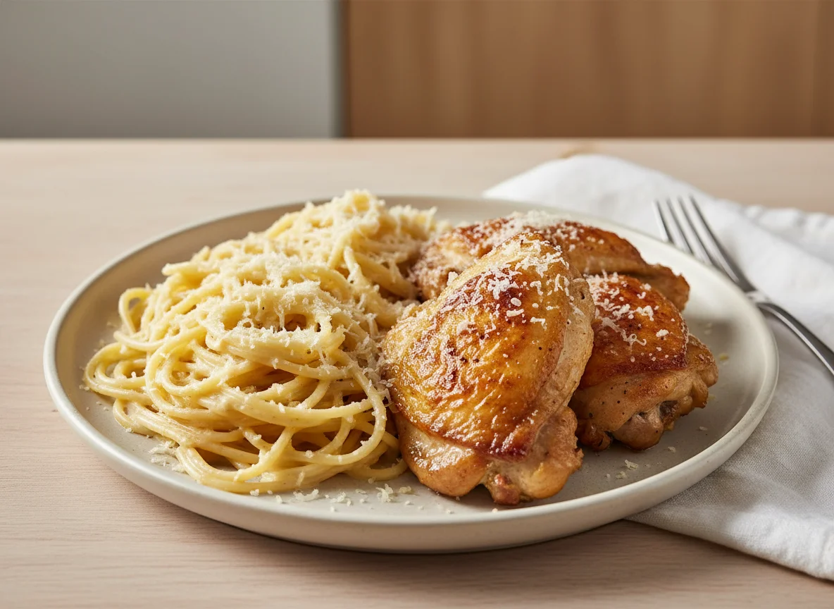 Frango com Macarrão ao Molho Cremoso photo