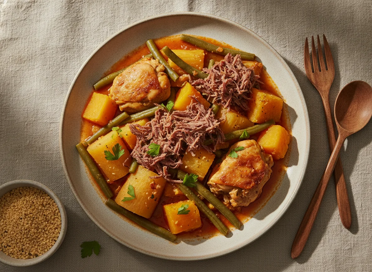 Frango com Mandioca, Vagem e Carne Seca photo