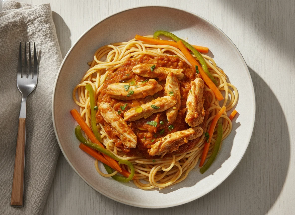 Frango com Massa e Legumes photo
