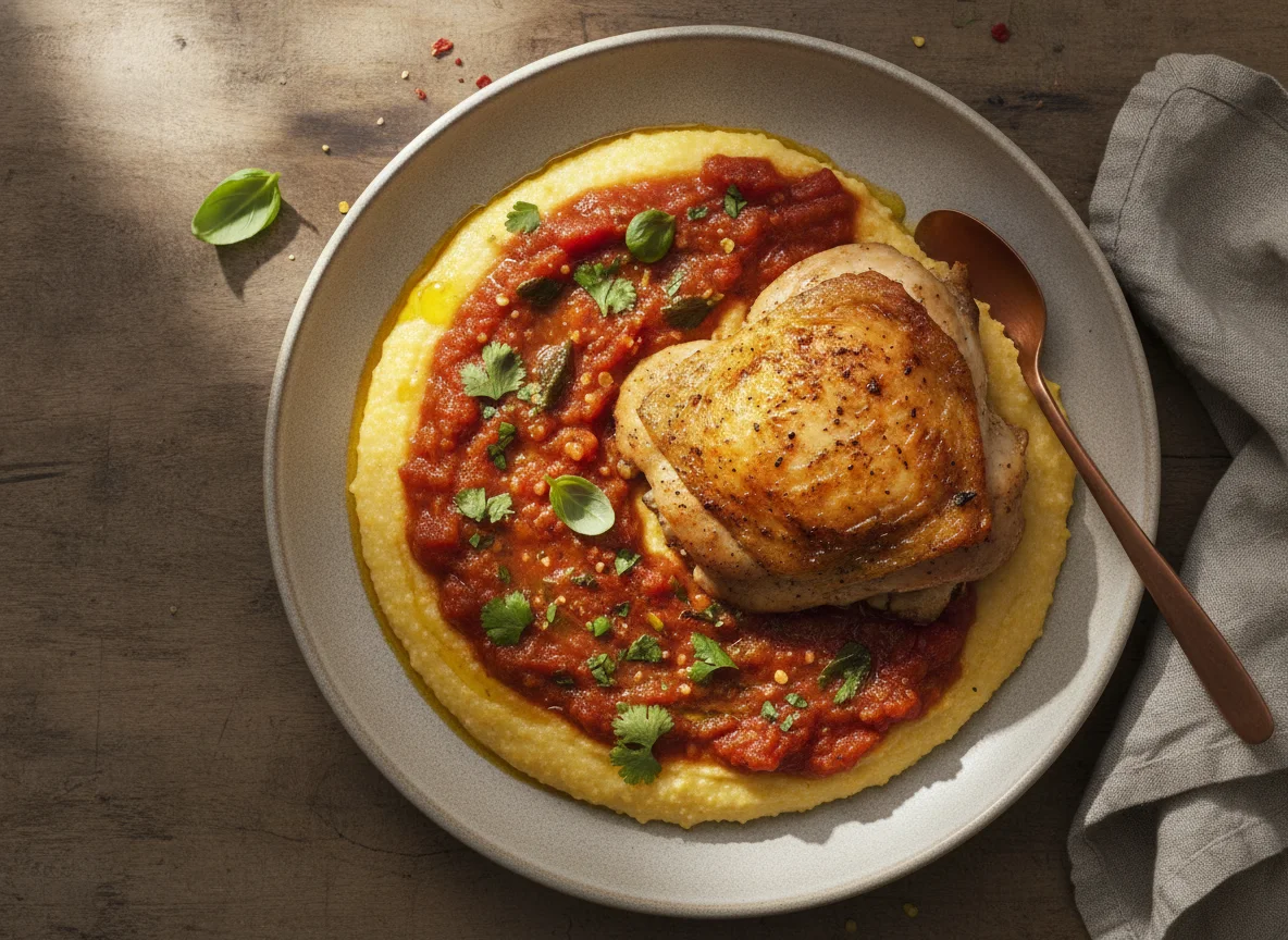 Frango com Polenta e Molho photo
