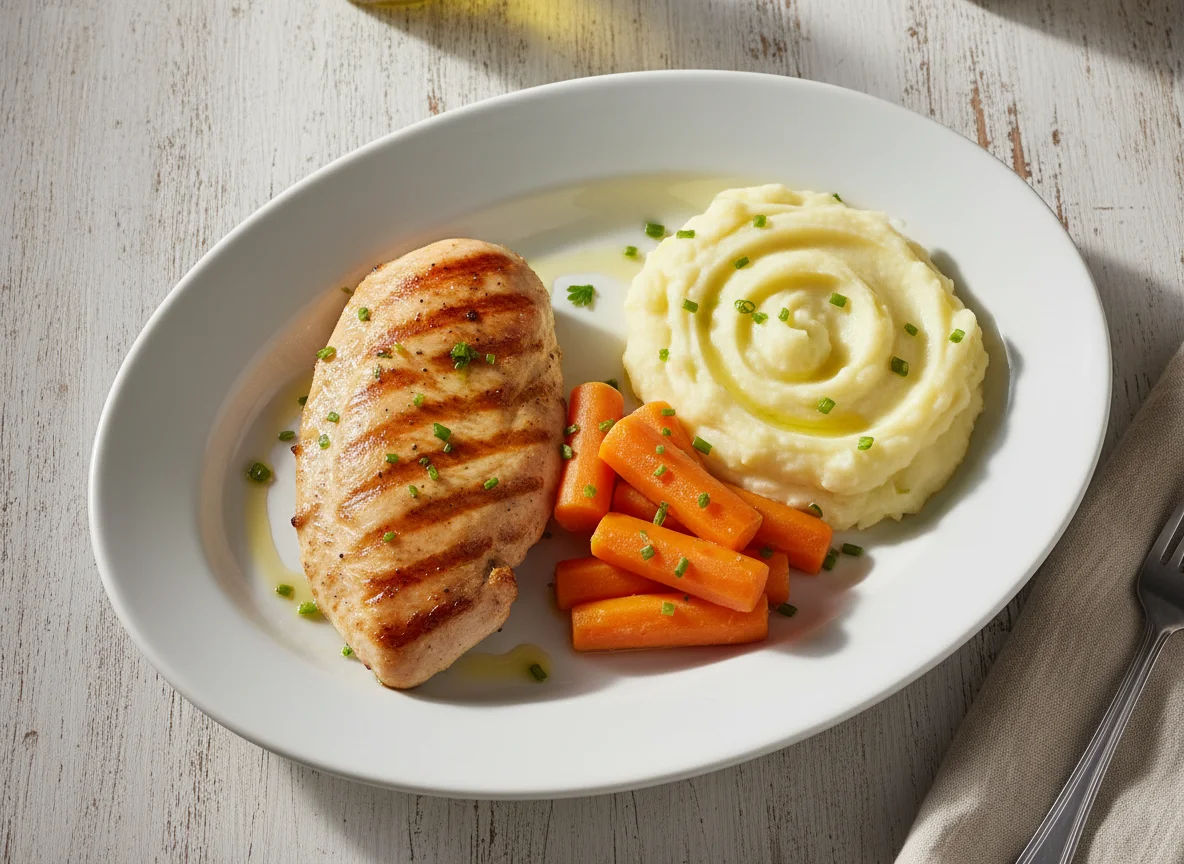 Frango com Purê e Cenouras photo