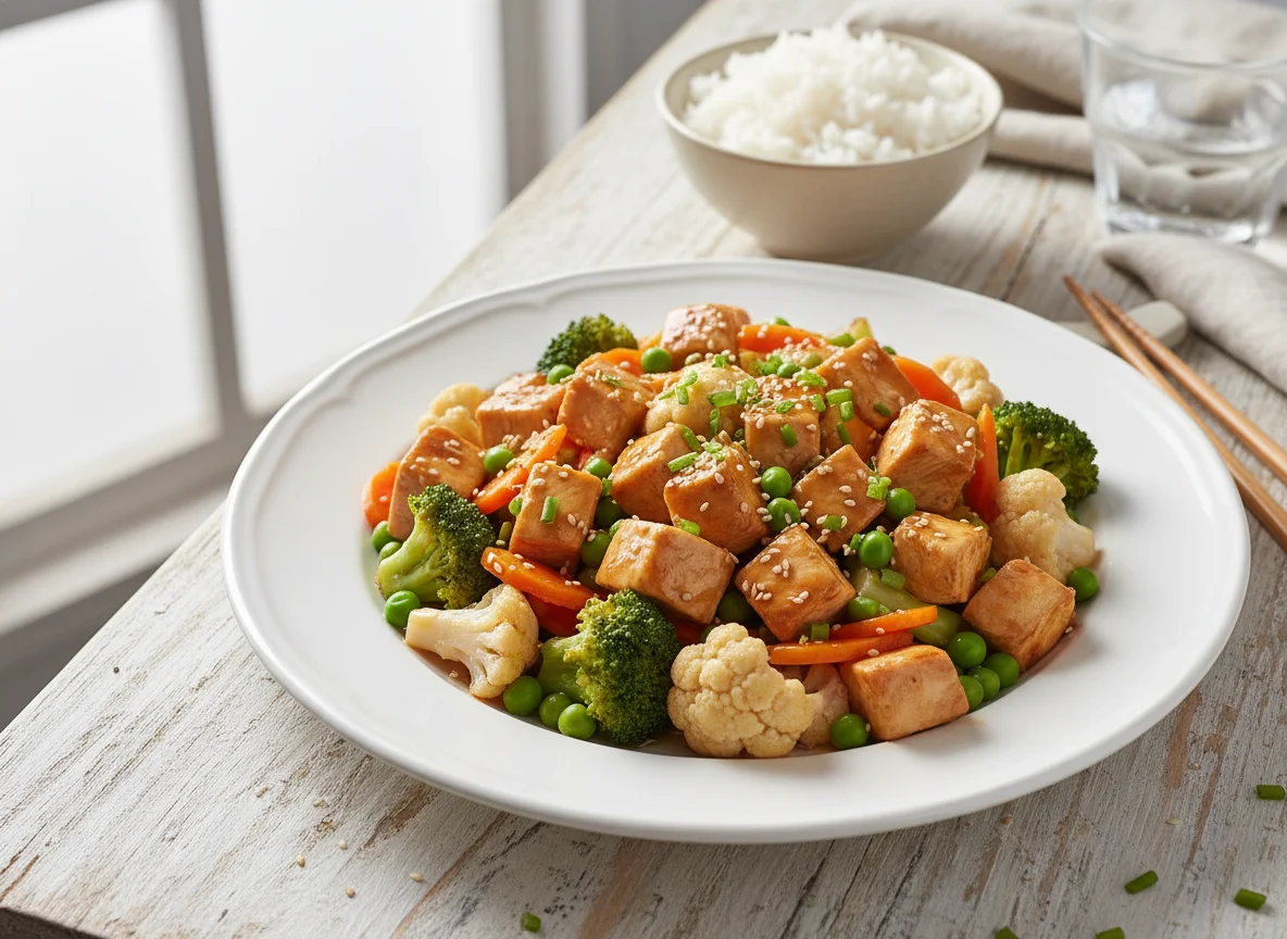 Frango com Vegetais ao Molho photo