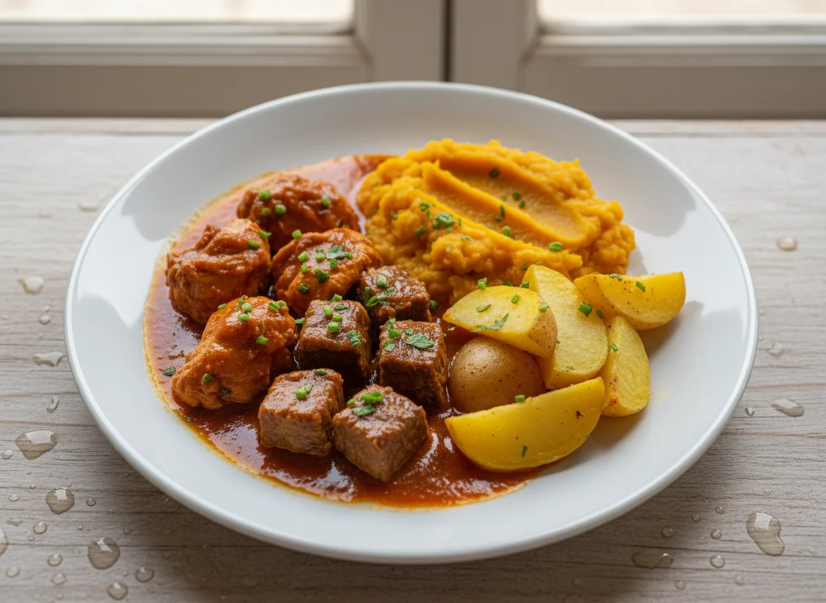 Frango e Carne com Batatas e Purê photo