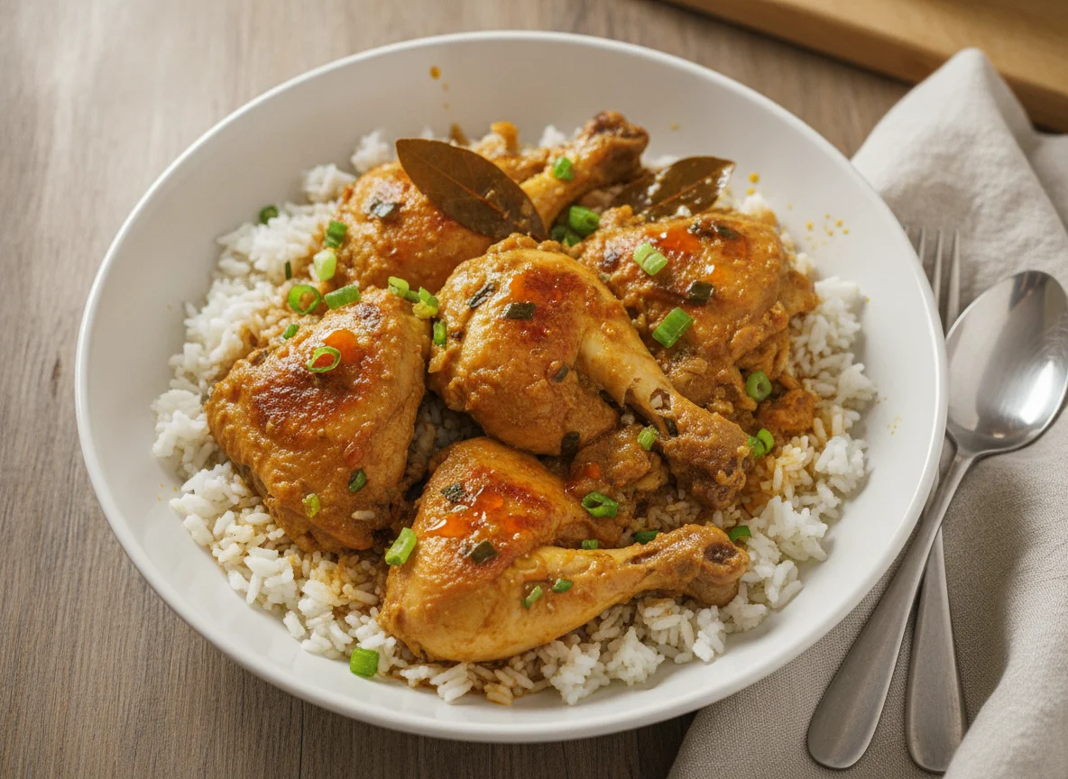 Frango ensopado com arroz photo