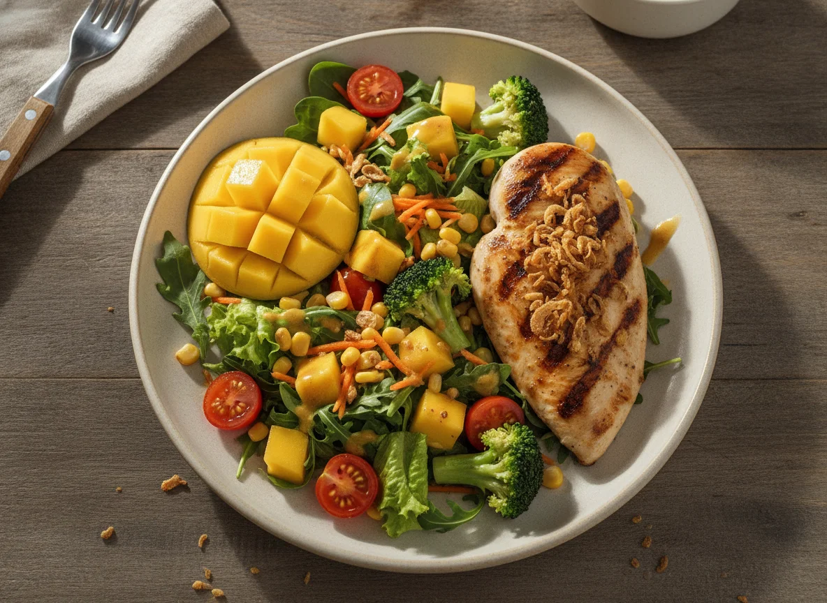 Frango grelhado com salada tropical photo
