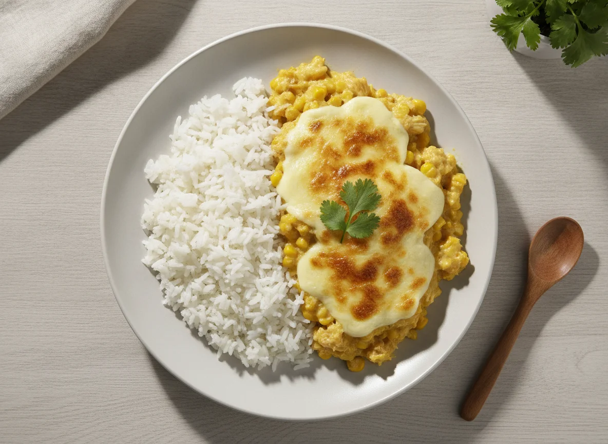 Fricassê de Frango com Arroz Branco photo