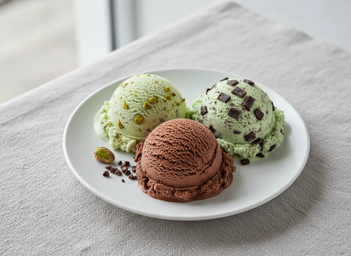 Gelado de três sabores photo