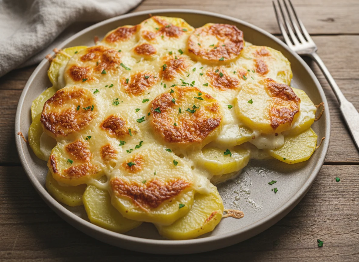 Gratinado de batata com queijo photo
