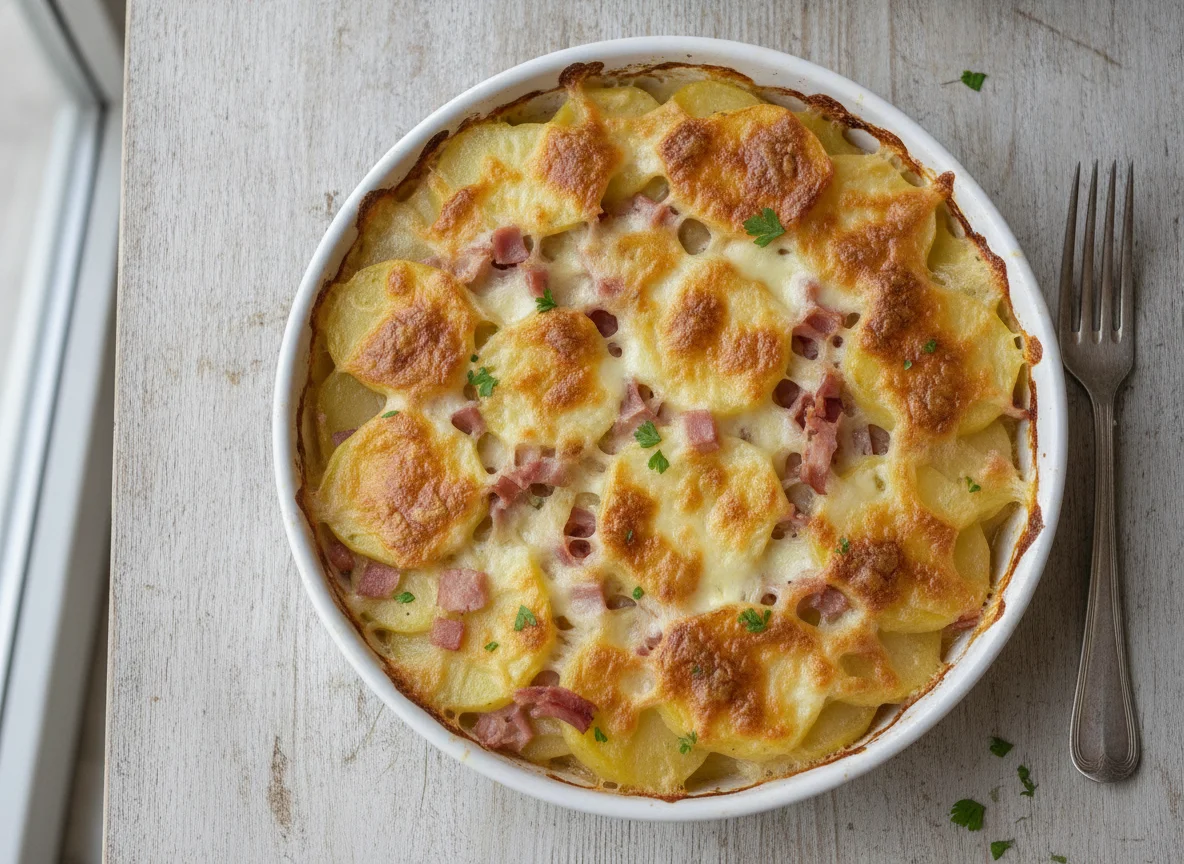 Gratinado de Batata com Queijo e Presunto photo