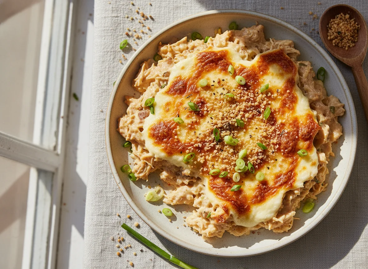 Gratinado de frango com queijo e farofa photo