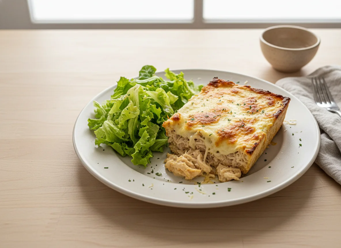 Gratinado de frango com salada photo