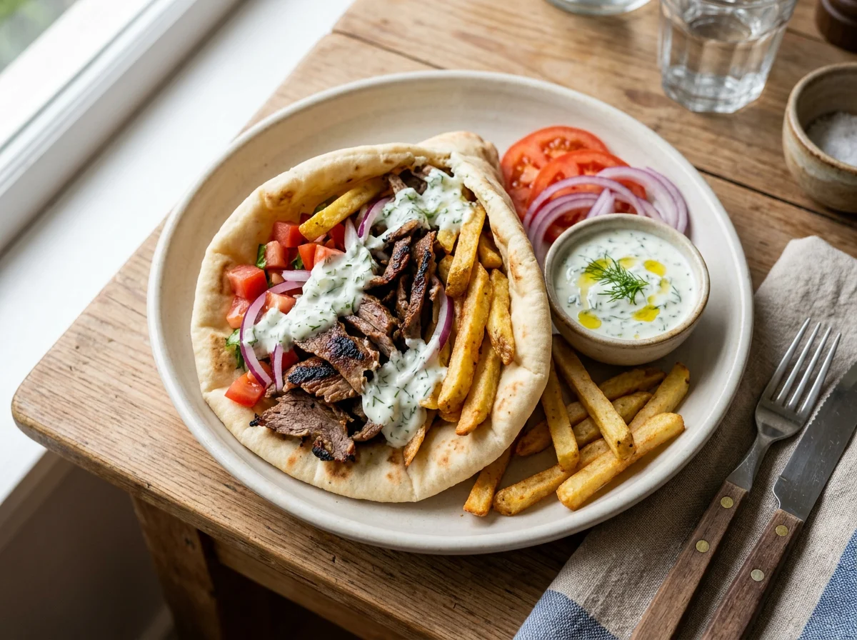 Gyros de carne photo