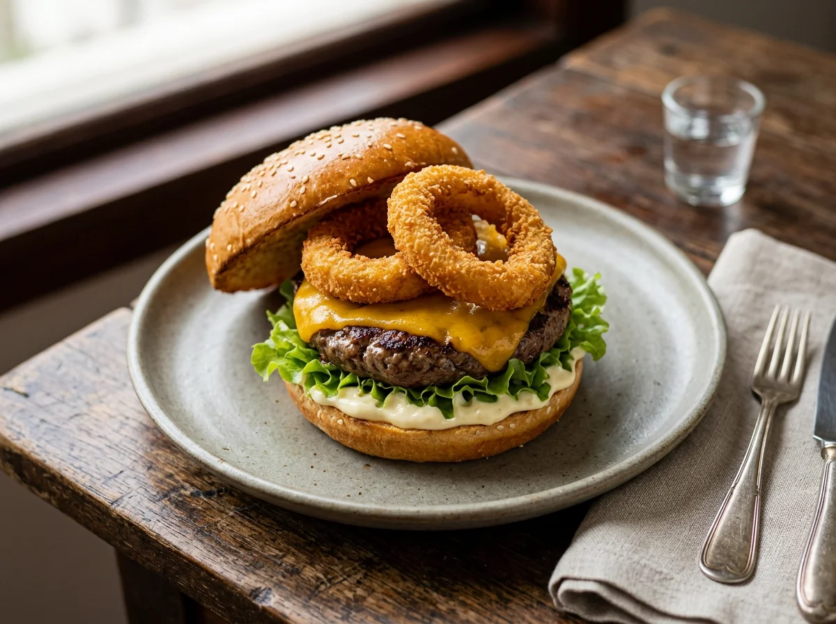 Hambúrguer com Anel de Cebola photo