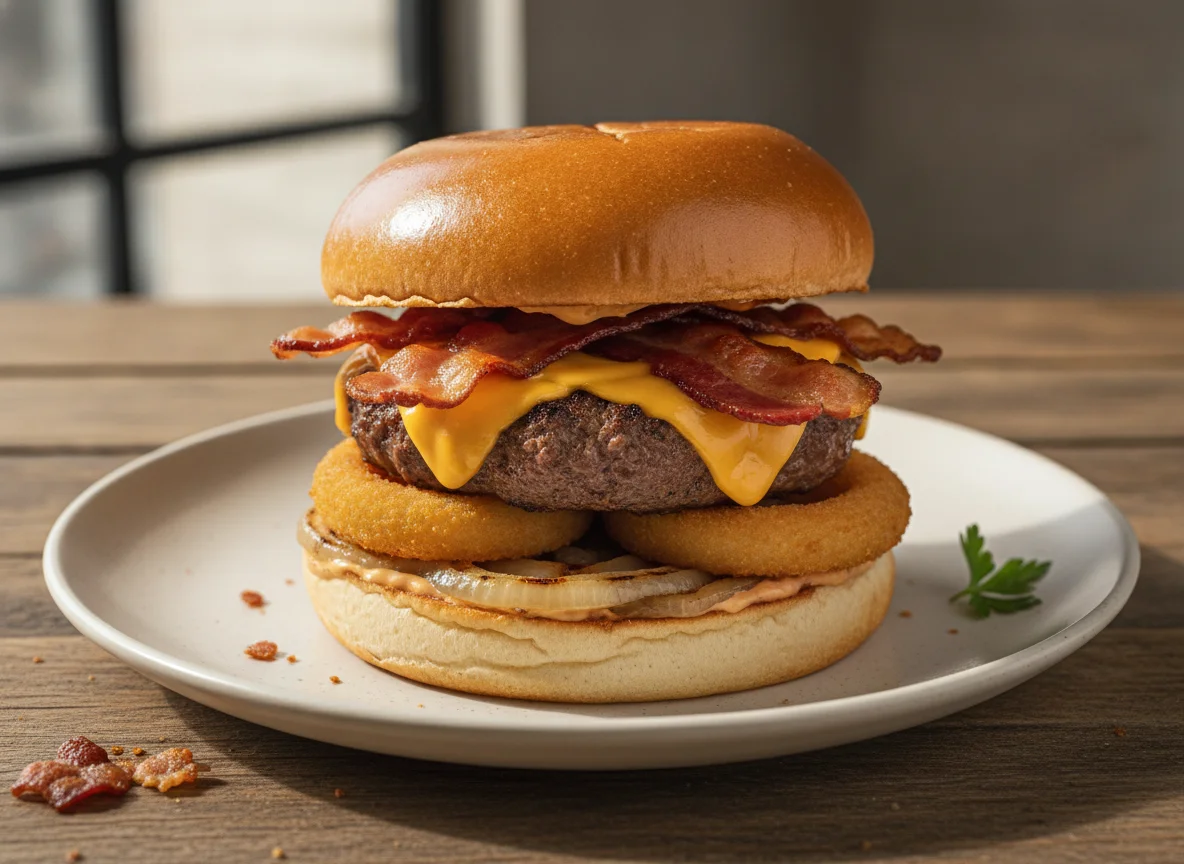 Hambúrguer com Bacon e Onion Ring photo