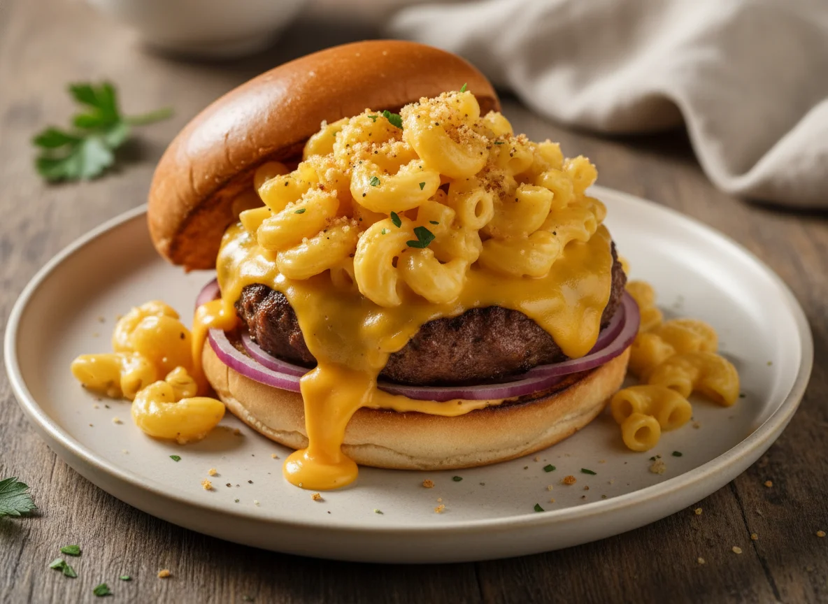 Hambúrguer com Macarrão com Queijo photo