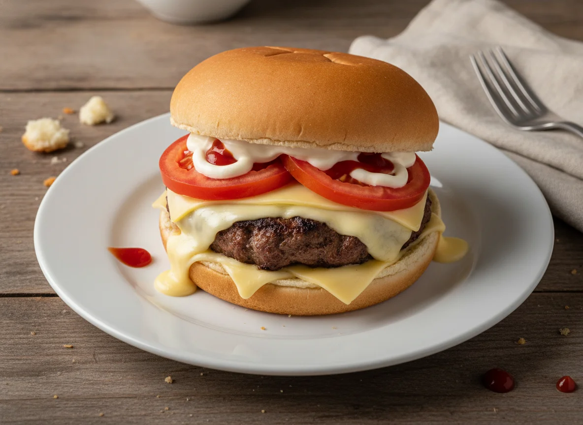 Hambúrguer com Queijo e Tomate photo