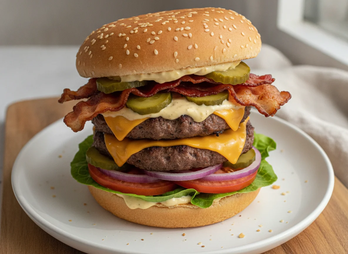 Hambúrguer Duplo com Bacon e Queijo photo