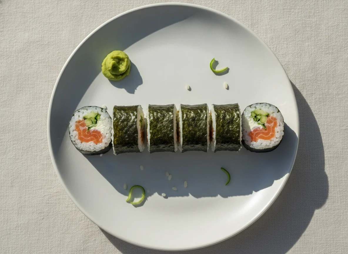 Hossomaki de Salmão com Cream Cheese e Pepino photo
