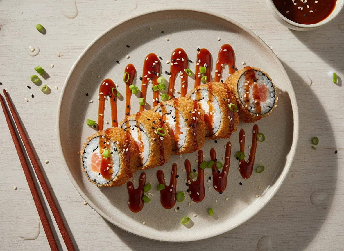 Hot Roll com molho agridoce e gergelim photo