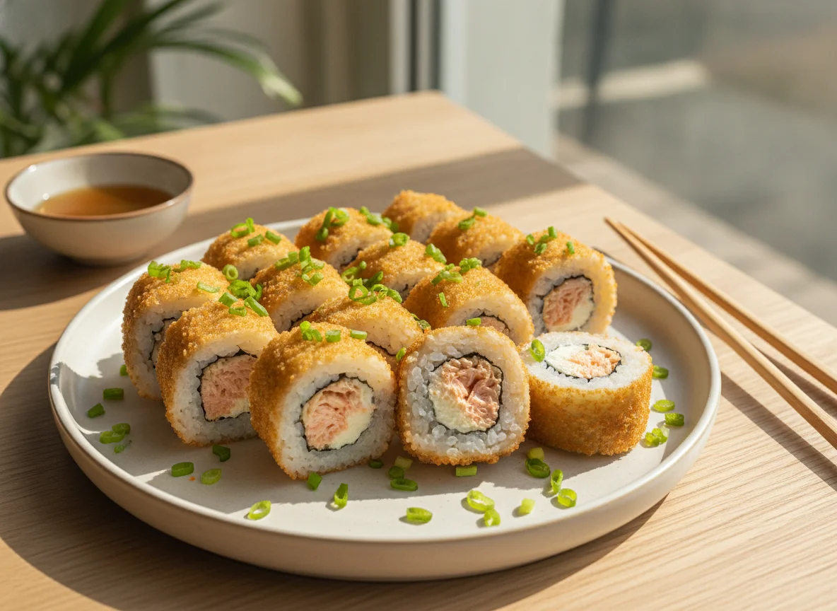 Hot Roll Sushi com Cream Cheese e Cebolinha photo