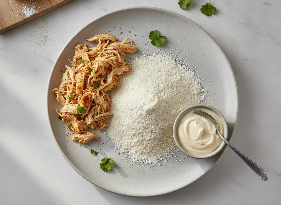 Ingredientes para Tapioca de Frango com Requeijão photo