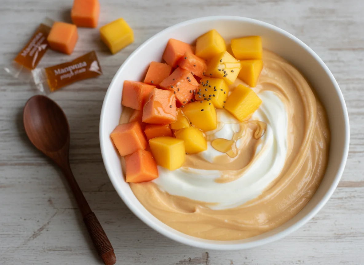 Iogurte com frutas photo