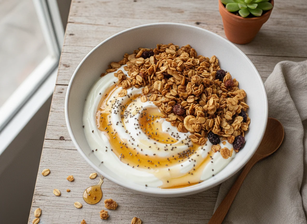 Iogurte com Granola e Mel photo