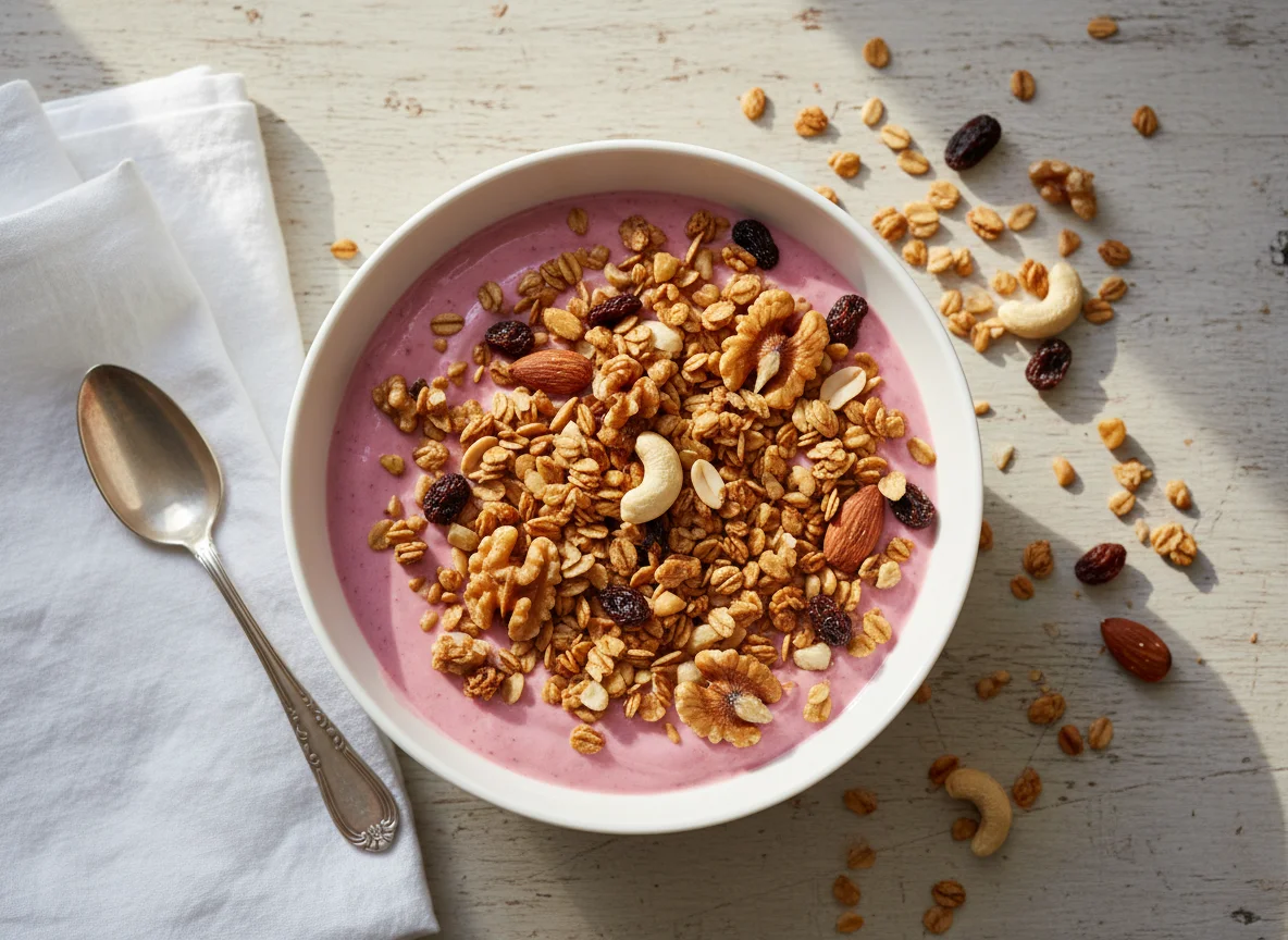 Iogurte com Granola e Mix de Castanhas photo