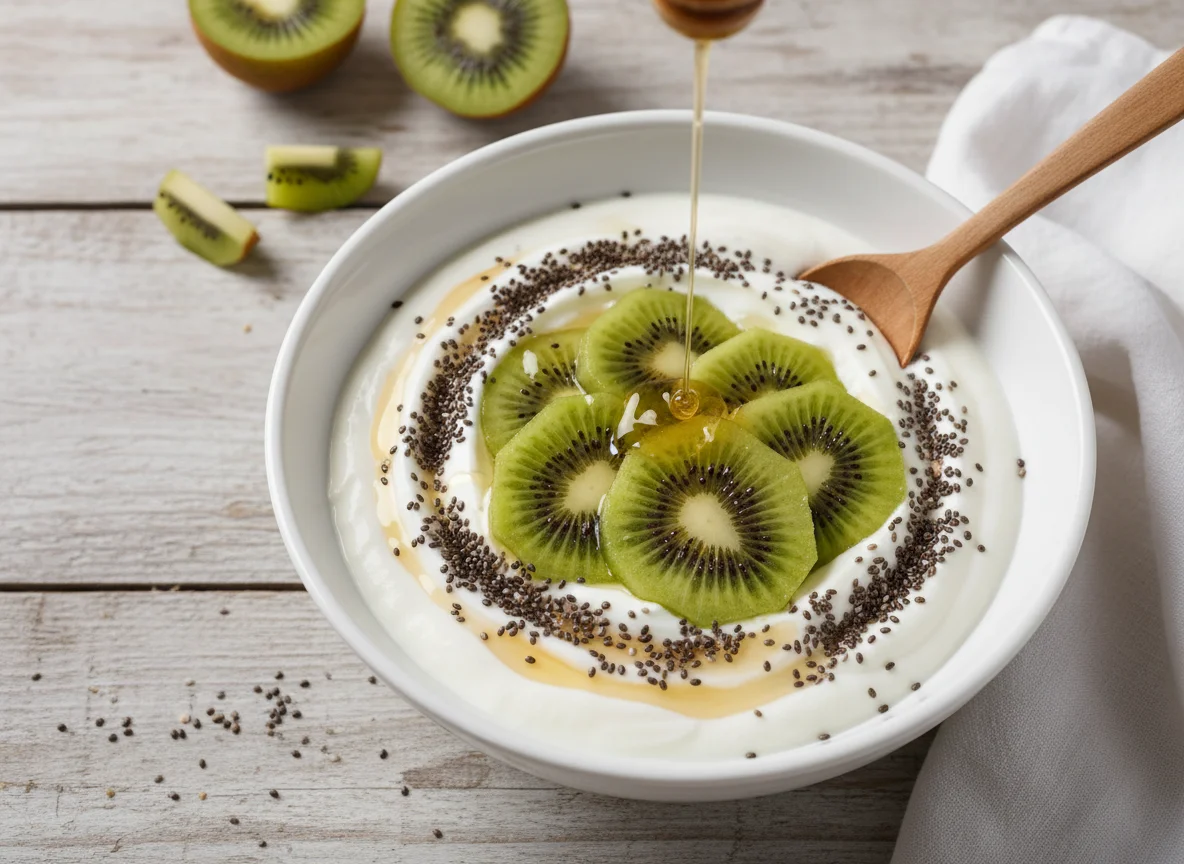 Iogurte com Kiwi e Sementes de Chia photo